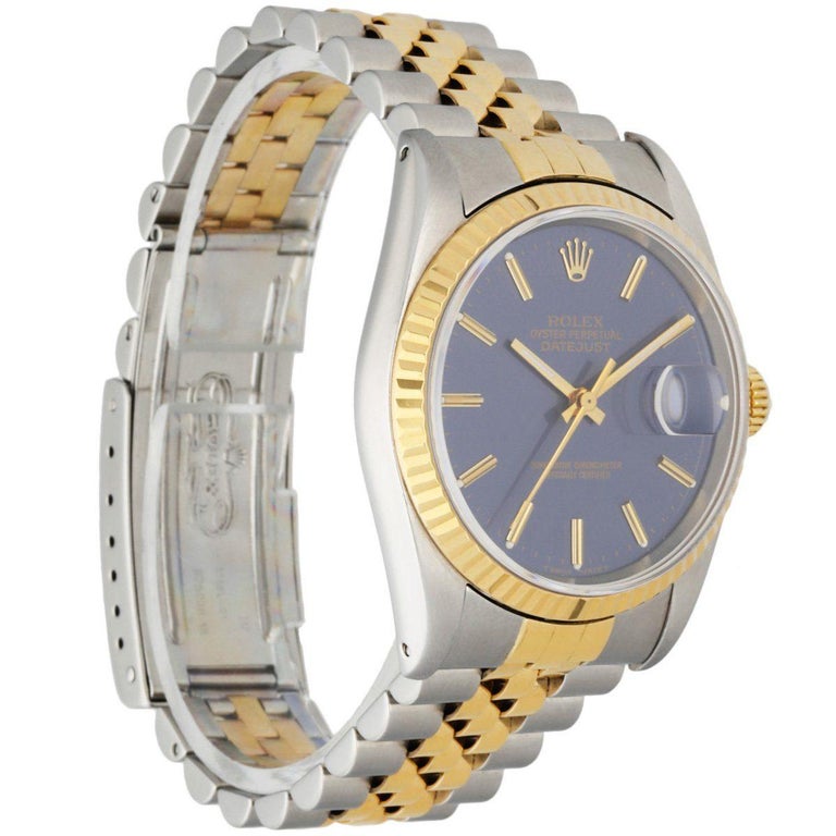 Rolex Datejust 16233 Blue Dial Men's Watch at 1stDibs