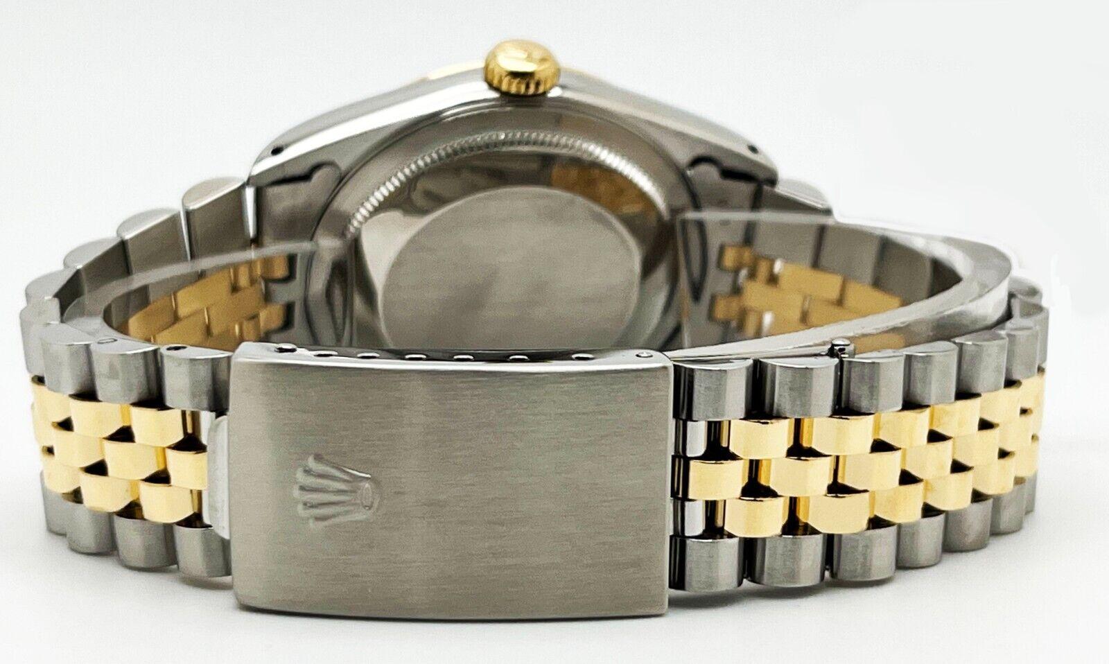 Style Number: 16233



Serial: L276***



Year: 1989

 

Model: Datejust

 

Case Material: Stainless Steel

 

Band: 18K Yellow Gold & Stainless Steel

 

Bezel: 18K Yellow Gold

 

Dial: Custom Blue Diamond Dial

 

Face: Sapphire Crystal

 

Case