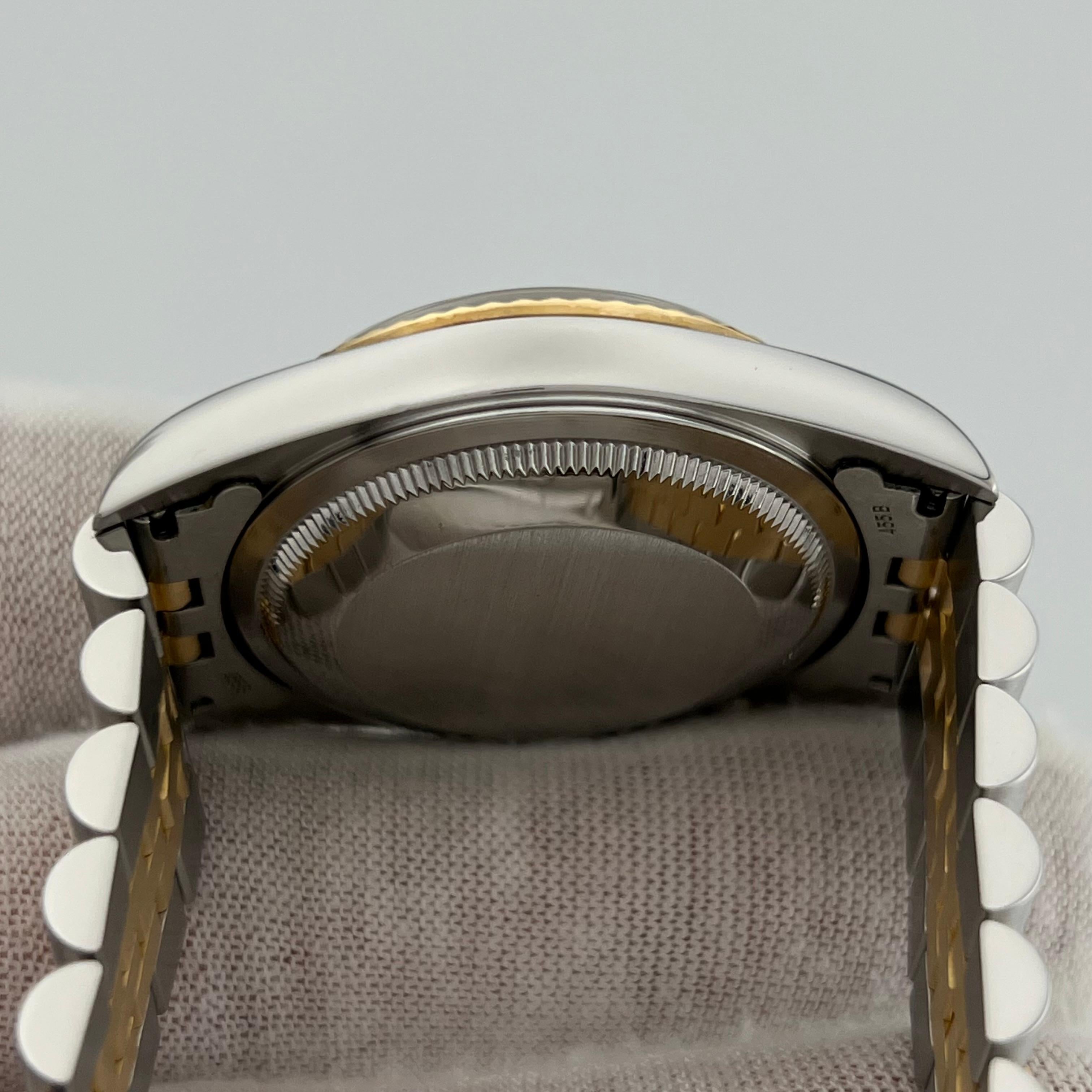 Rolex Datejust 16233 Blue Vignette Diamond Dial 18k Gold Steel Box Papers 2004 For Sale 1