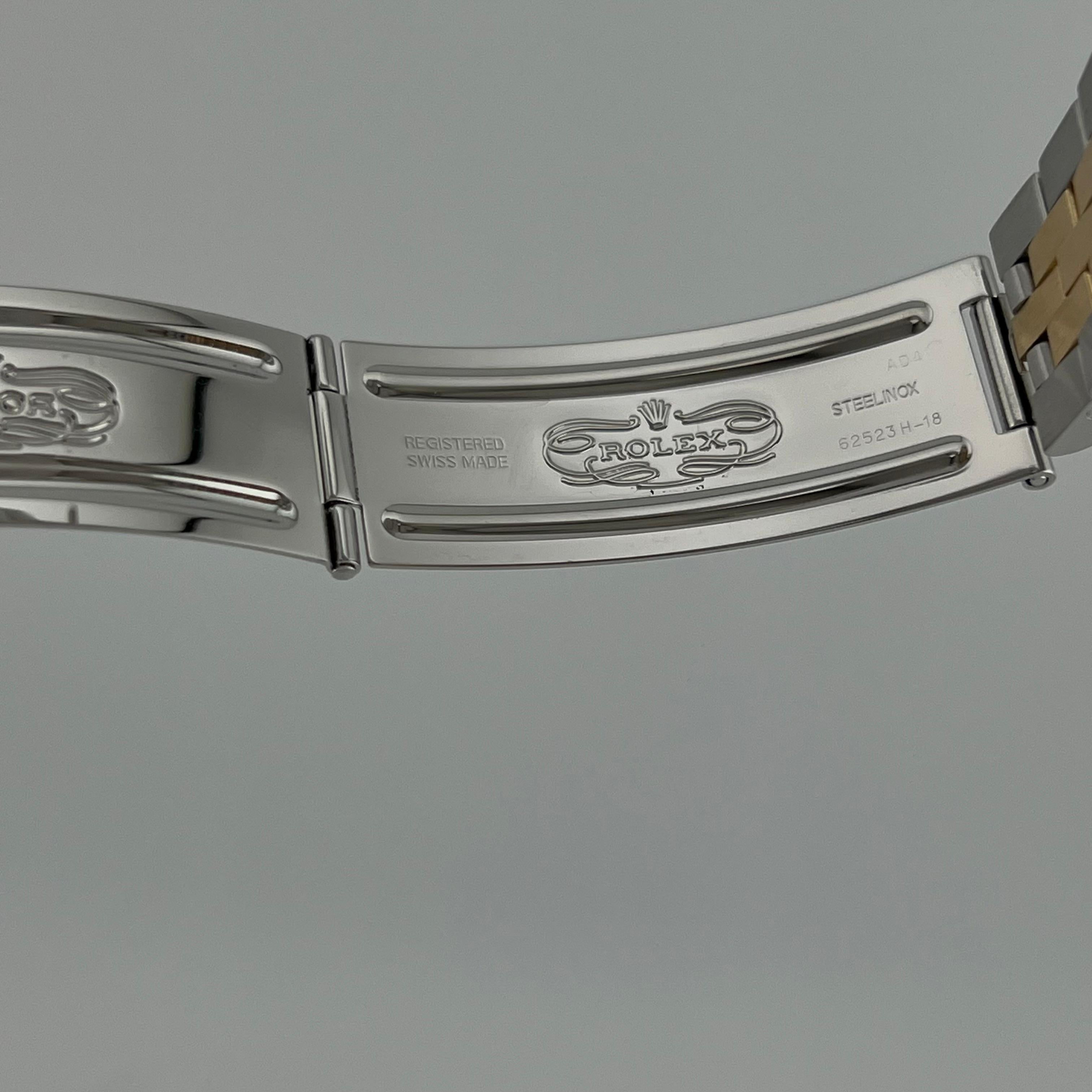 Rolex Datejust 16233 Blue Vignette Diamond Dial 18k Gold Steel Box Papers 2004 For Sale 3