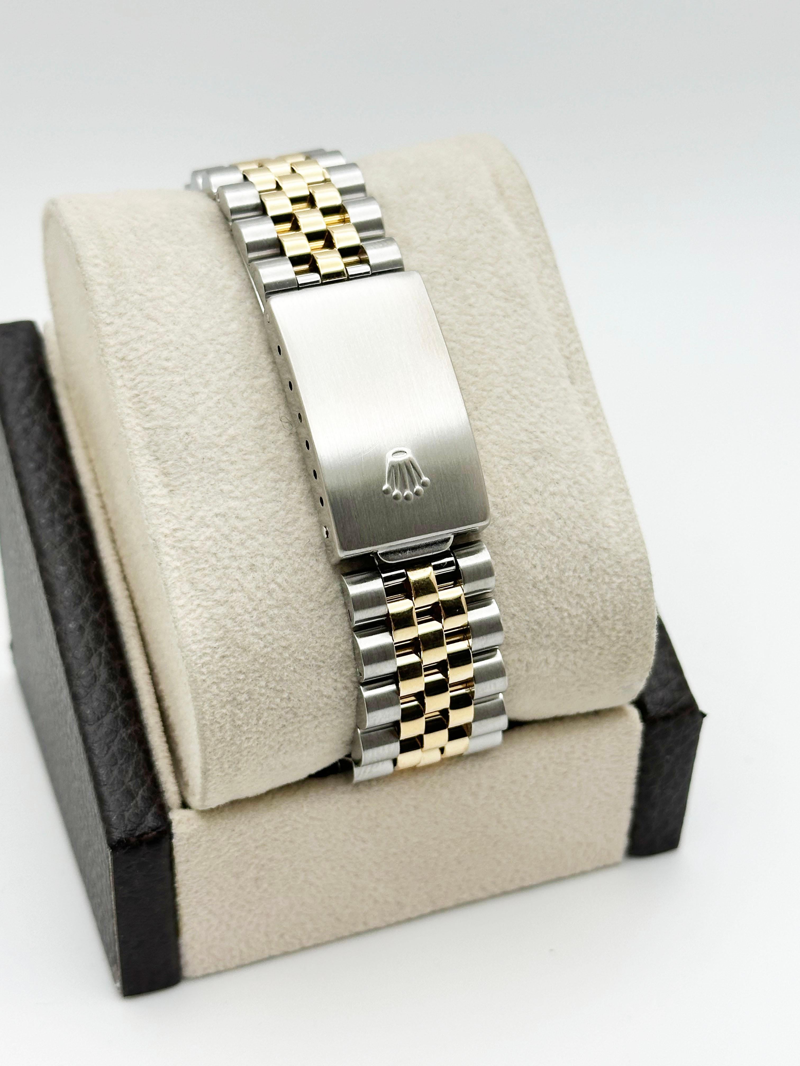 Uomo Rolex Datejust 16233 Quadrante Blu Vignette Diamante Oro Giallo 18K Acciaio 36mm in vendita