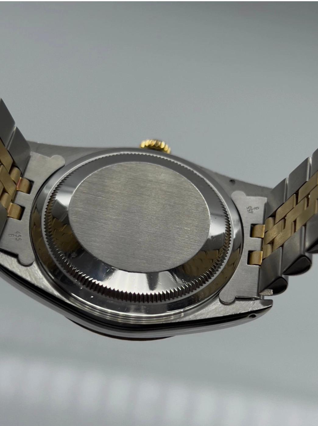 Rolex Datejust 16233 Champagner Arabisch Zifferblatt 18K Gelbgold Edelstahl Box Papiere im Angebot 4