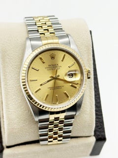 Rolex Datejust 16233 Champagne Dial 18K Yellow Gold Stainless Steel