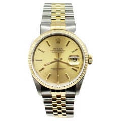 Rolex Datejust 16233 Champagne Dial 18K Yellow Gold Stainless Steel