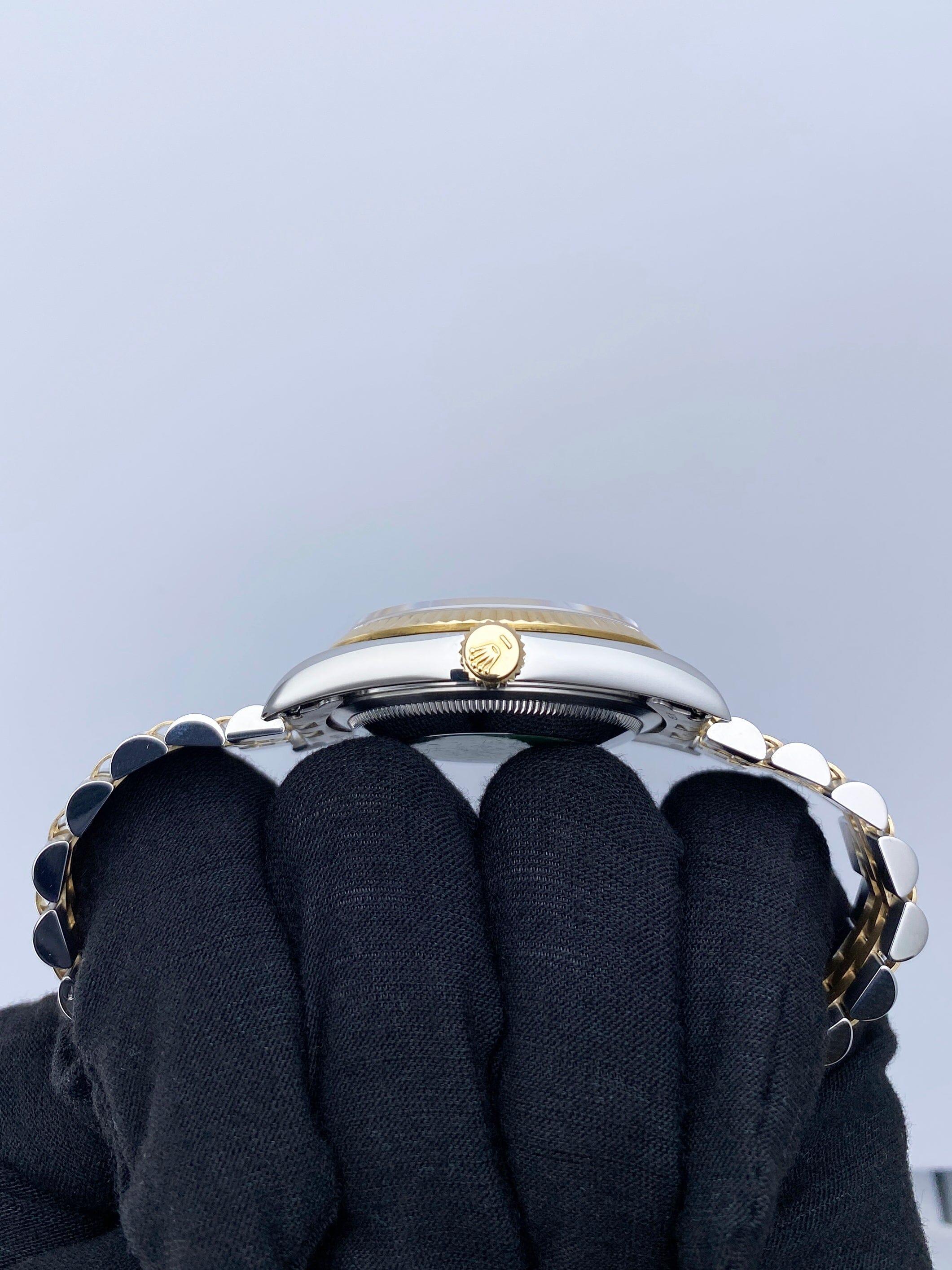 Rolex Datejust 16233 Champagne Dial Mens Watch Box Papers Herren im Angebot