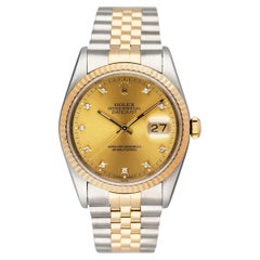 Rolex Datejust 16233 Champagne Dial Mens Watch Box Papers