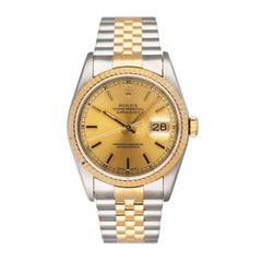 Rolex Datejust 16233 Champagne Dial Mens Watch Box Papers