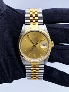 Rolex Datejust 16233 Champagner-Zifferblatt Herrenuhr