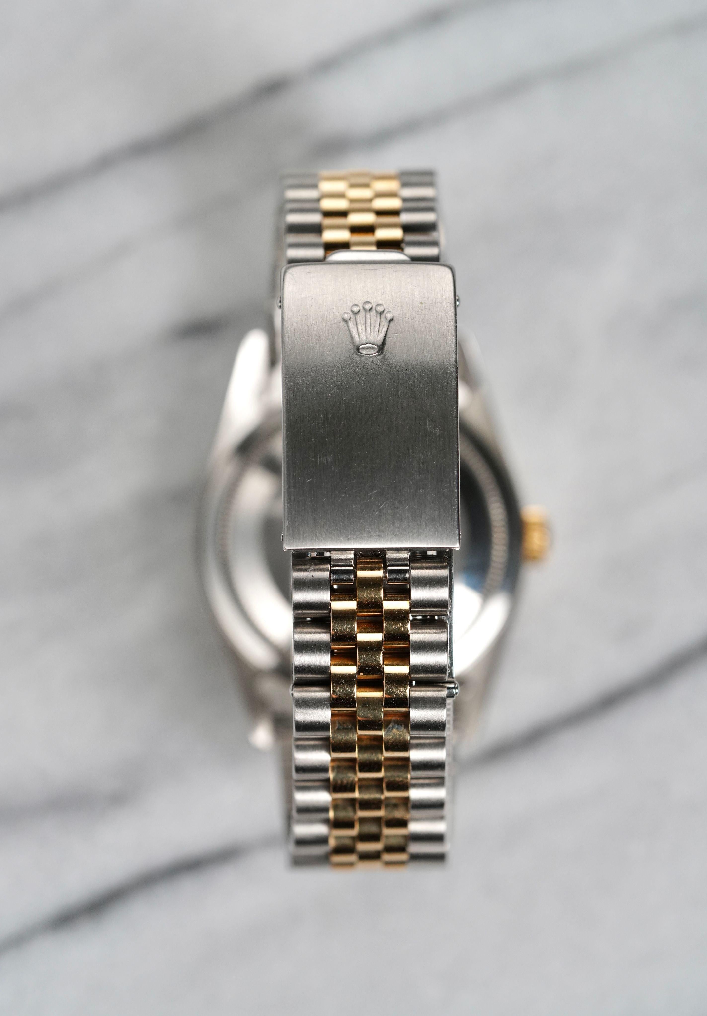 Rolex Datejust 16233 Champagner Zifferblatt Uhr in 18K Gelbgold & Stahl, 1990er Jahre für Damen oder Herren im Angebot