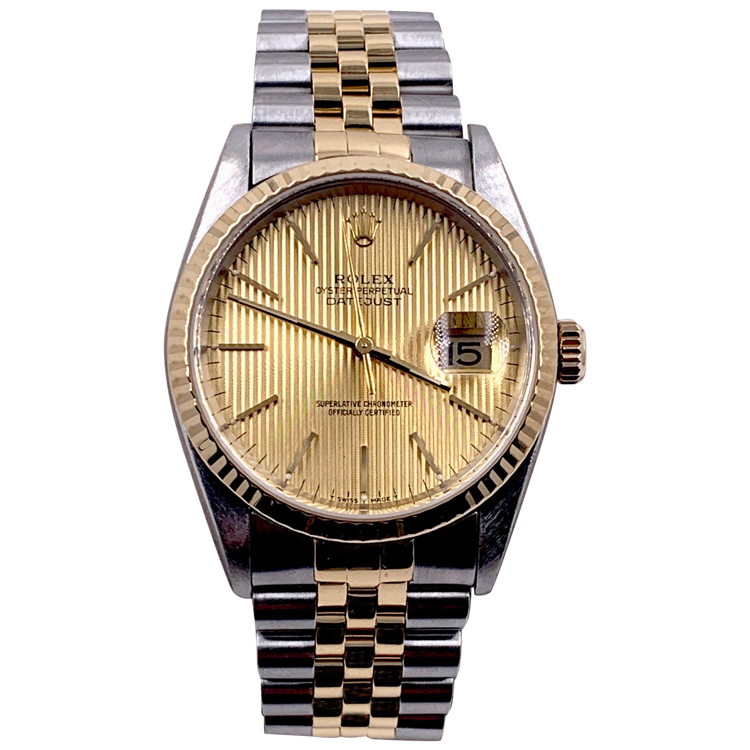 Rolex Datejust 16233 Champagne Tapestry 