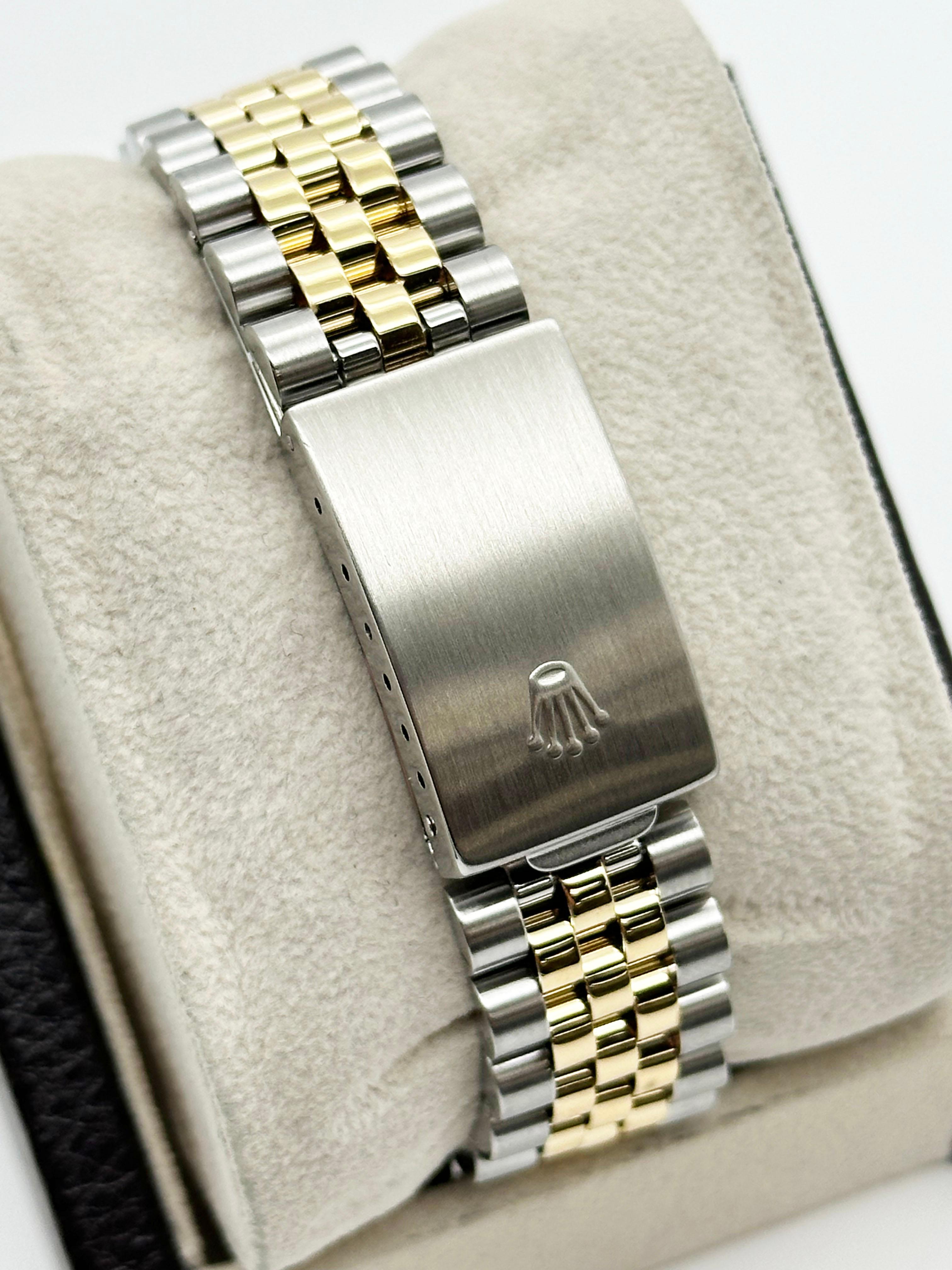 Rolex Datejust 16233 Champagner-Wandteppich Zifferblatt 18K Gold Stahl Box Papier 2002 3