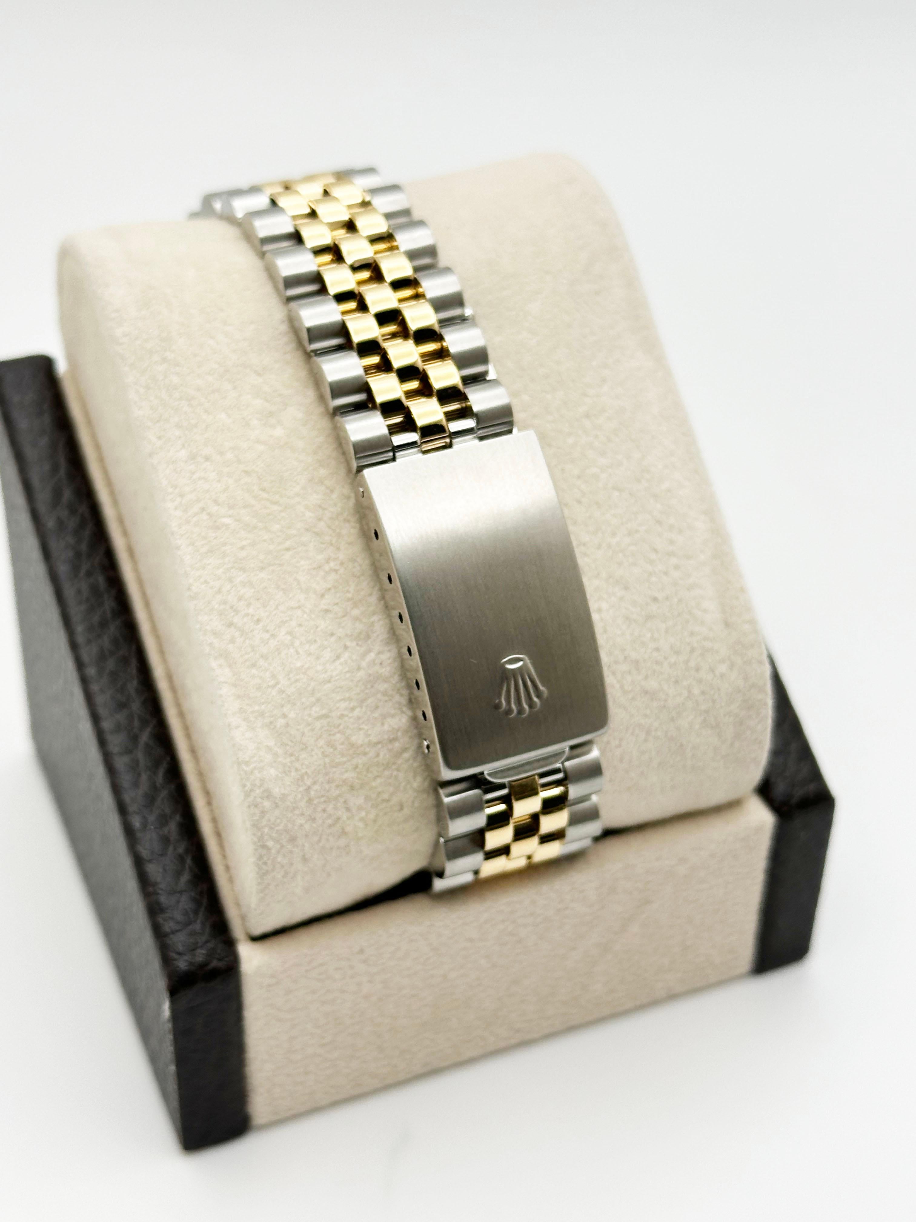 Rolex Datejust 16233, cadran romain crème en or jaune 18 carats et acier inoxydable 36 mm en vente 1