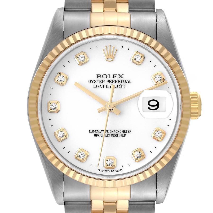 This Beautiful Rolex Datejust 16233 Featuring an 18k Yellow Gold And Stainless Steel Case , Jubilee Bracelet And Diamonds Markers is Very Elegant And Fashionable .Like all the Rolex Datejust The Date is displayed at the 3 o’clock position .The watch