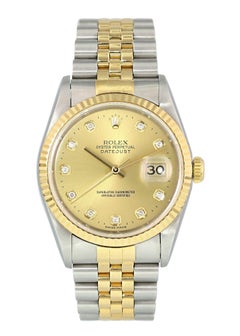 Rolex Datejust 16233 Diamond Dial Men Watch Box Papers