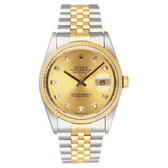 Rolex Datejust 16233 Diamond Dial Mens Watch
