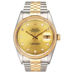 Rolex Datejust 16233 Diamond Dial Mens Watch