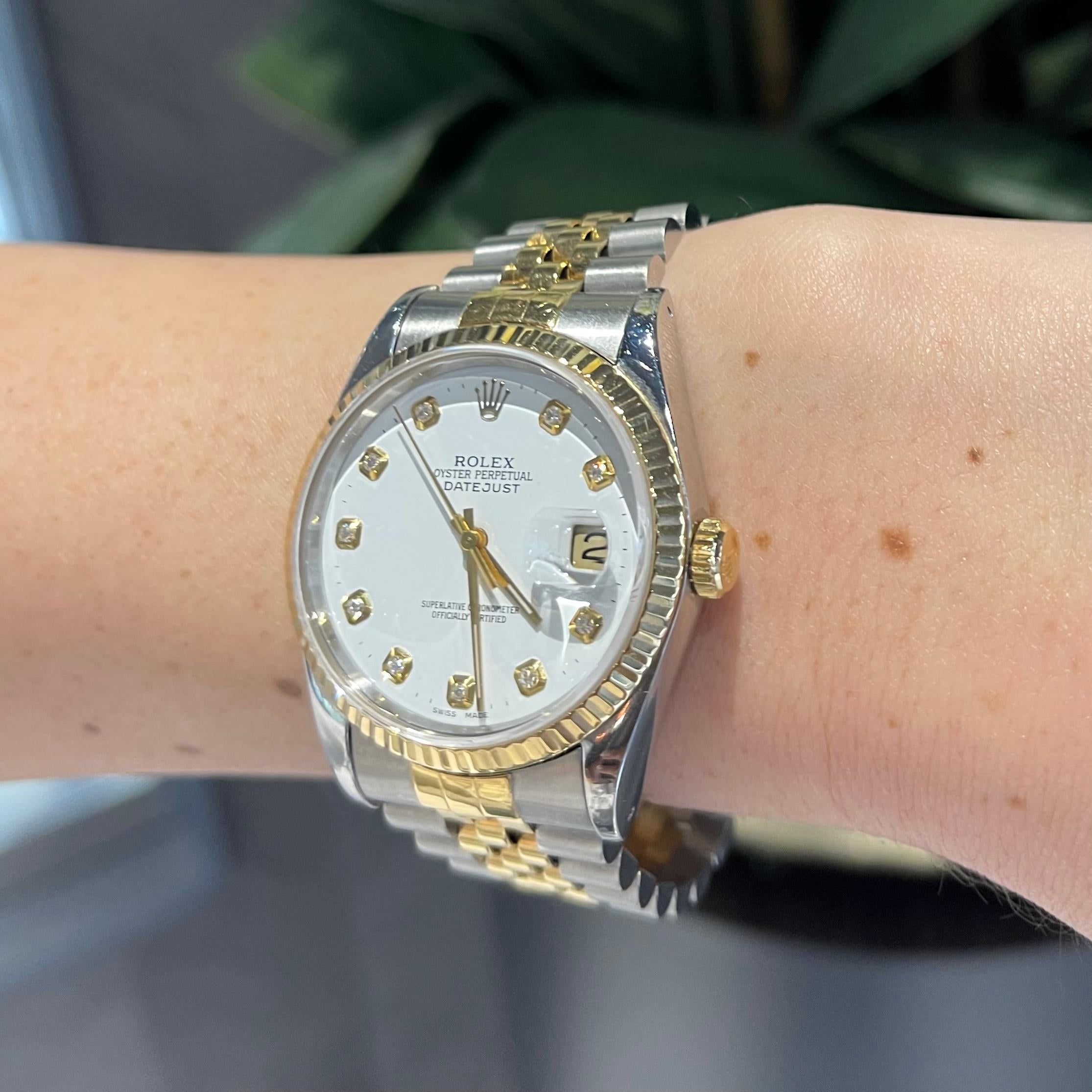 Rolex Datejust 16233 Diamonds 18k Yellow Gold & Steel Jubilee Watch 1