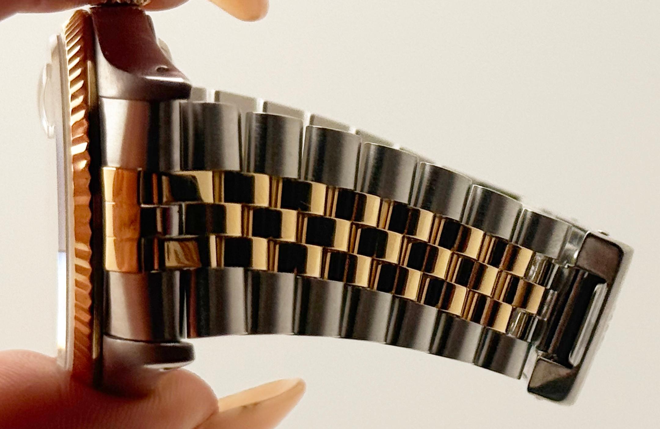 Rolex Datejust 16233 Factory Champagne Diamond Dial 18K Yellow gold Steel 36mm en vente 5