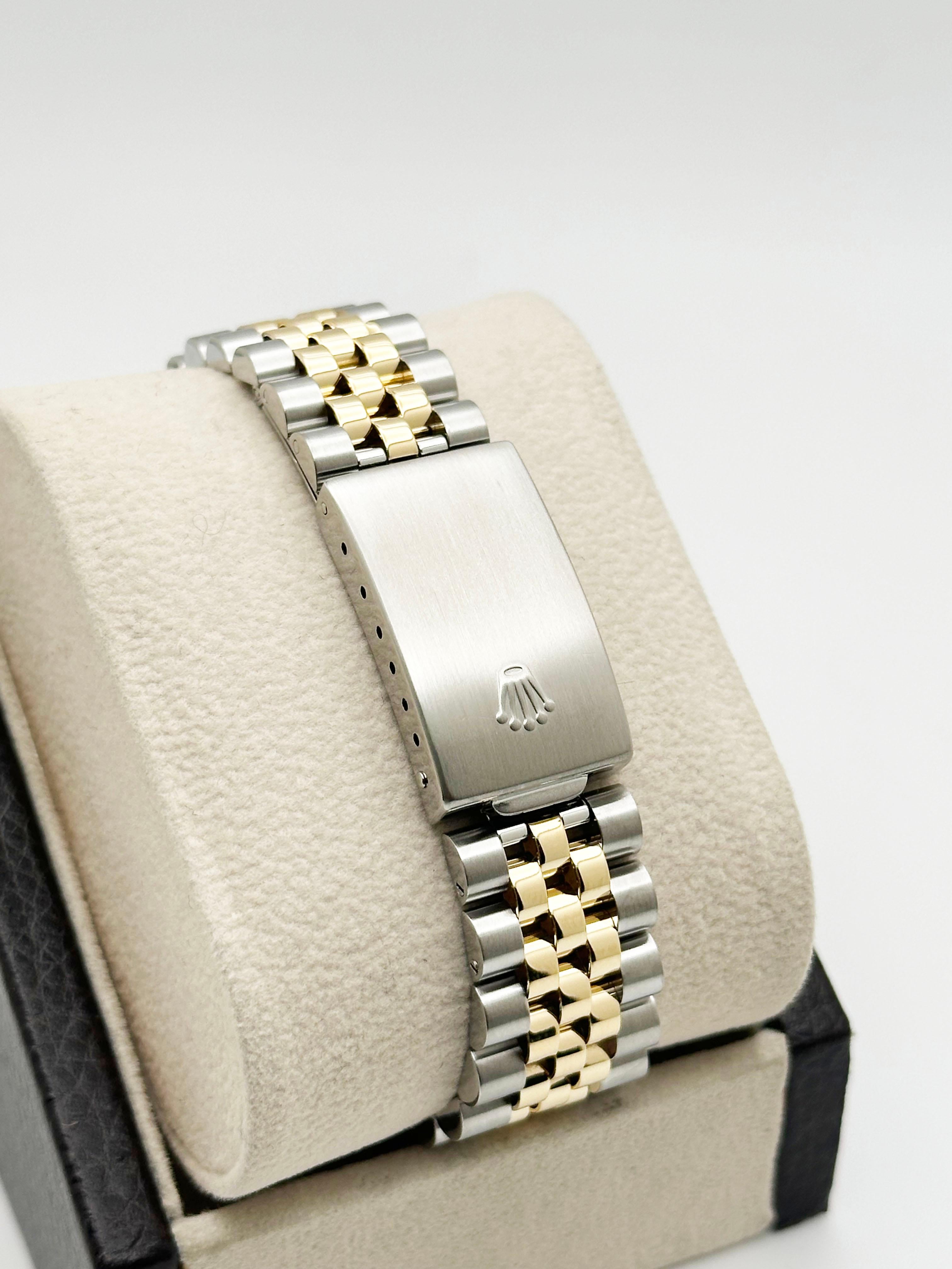Rolex Datejust 16233 Fabrik Mutter der Perle Diamant-Zifferblatt 18K Gold Stahl 2004 im Angebot 1