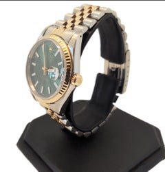 Rolex Datejust 16233 Green Stick Index Fluted Jubilee
