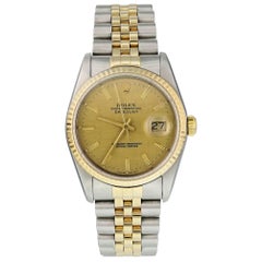 Vintage Rolex Datejust 16233 Linen Dial Men's Watch