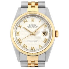 Rolex Datejust 16233 Men's - Ivory Pyramid Dial, Roman, S-Series, Pre-Owned