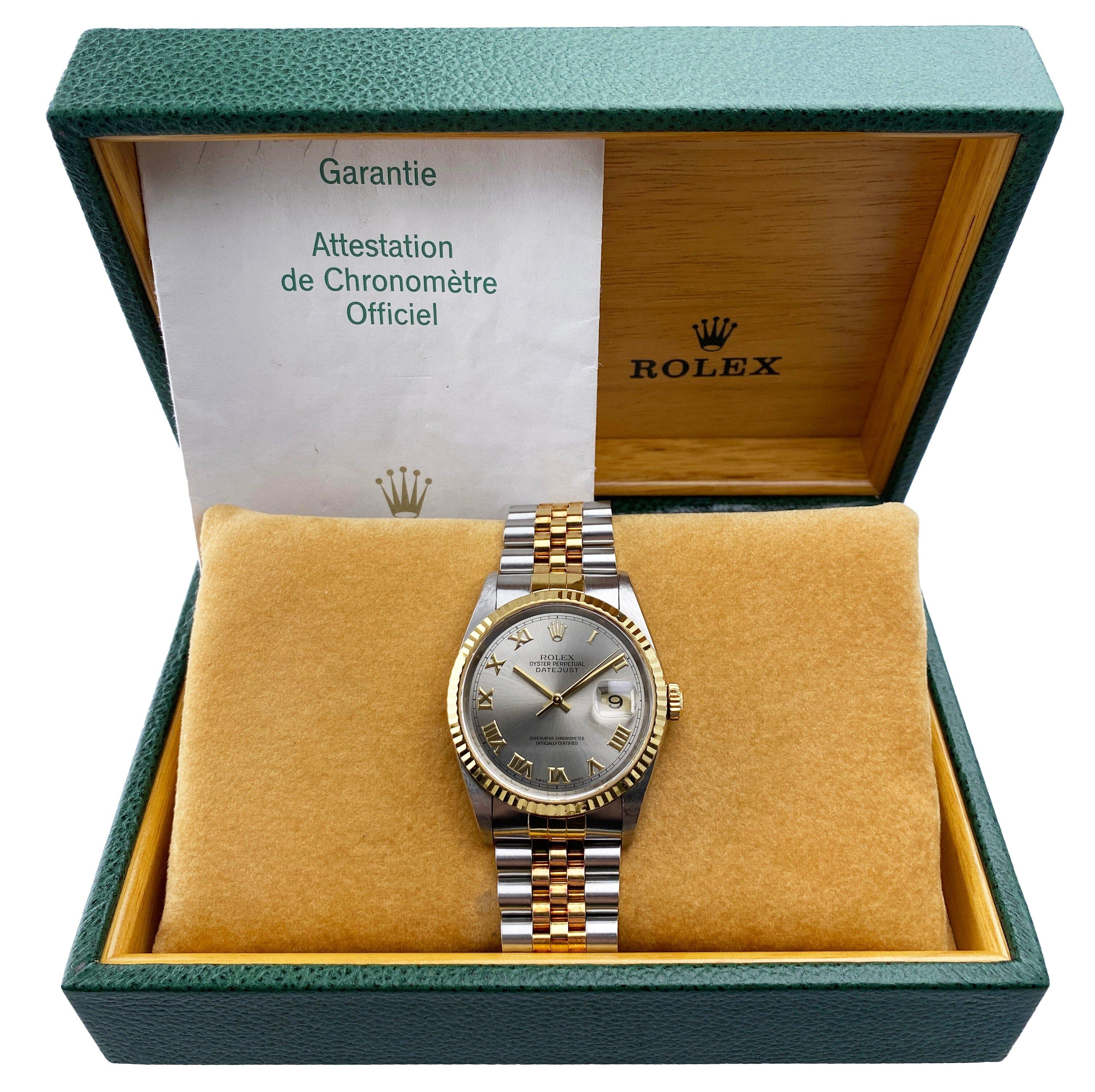 Rolex Datejust 16233 Mens Watch Box Papers For Sale at 1stDibs