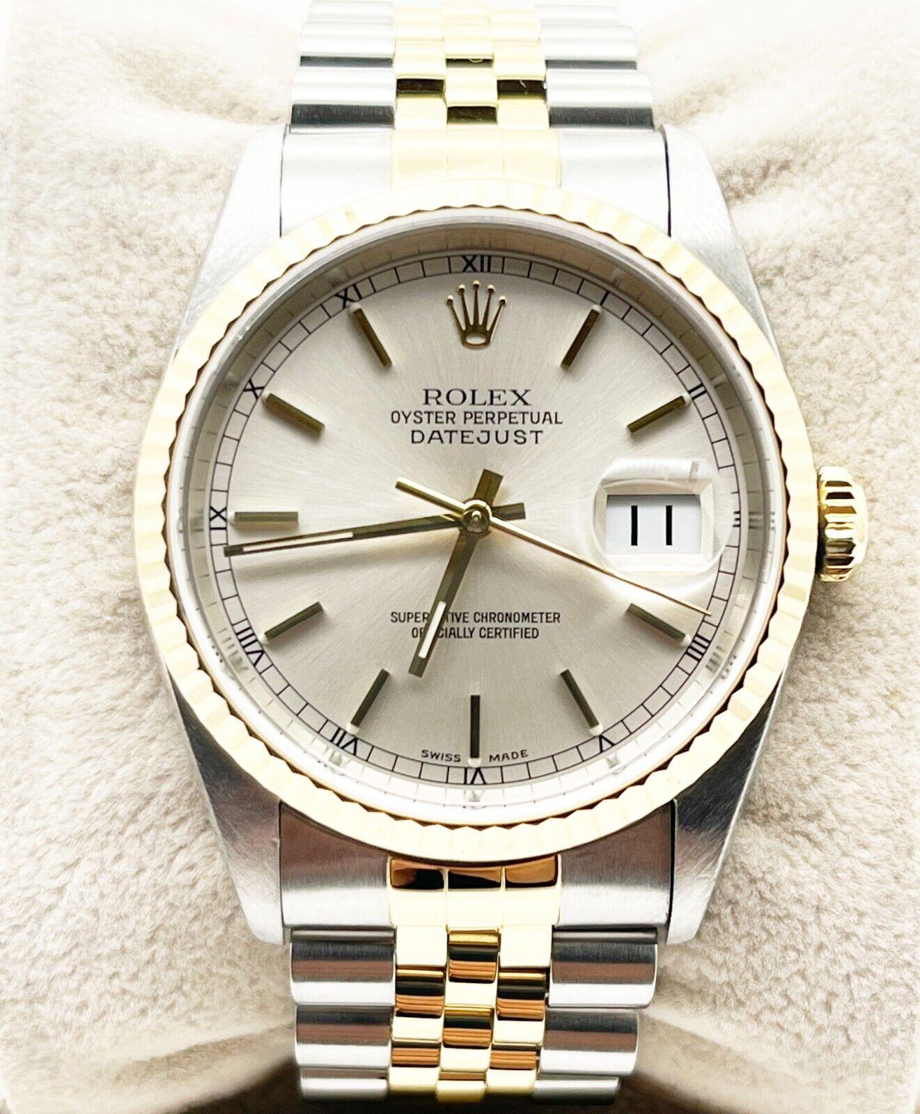 Rolex Datejust 16233 Silver Dial 18K Yellow Gold Stainless Steel 2001 1