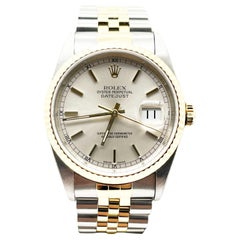 Rolex Datejust 16233 Silver Dial 18K Yellow Gold Stainless Steel 2001