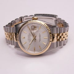 Rolex Datejust 16233 Silver Dial Men Watch Box Papers