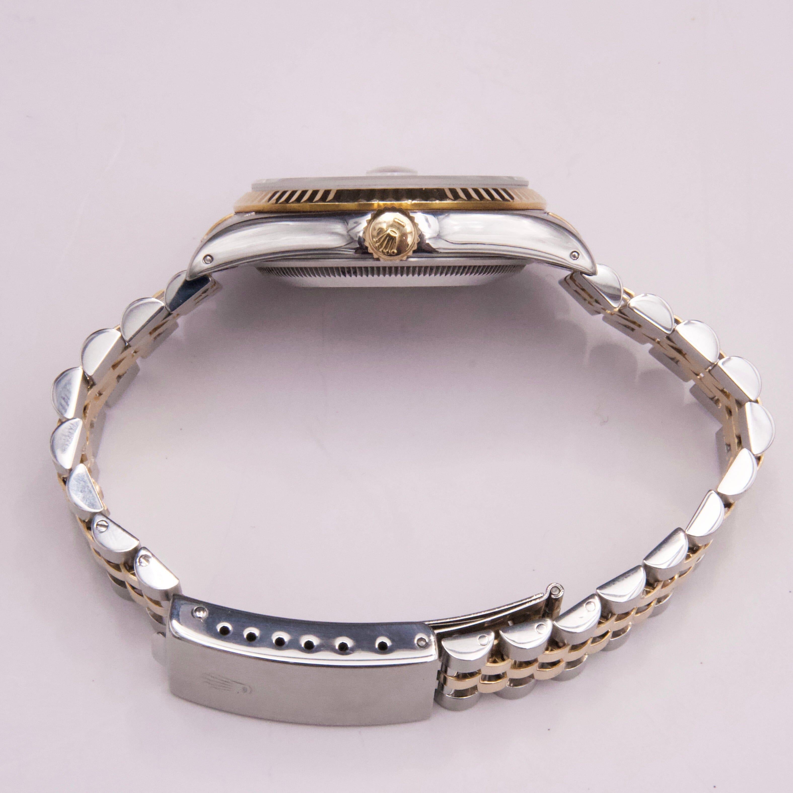 Rolex Datejust 16233 Silber Zifferblatt Männer Uhr Box Papiere im Angebot 1