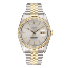 Rolex Datejust 16233 Silver Dial Men Watch Box Papers