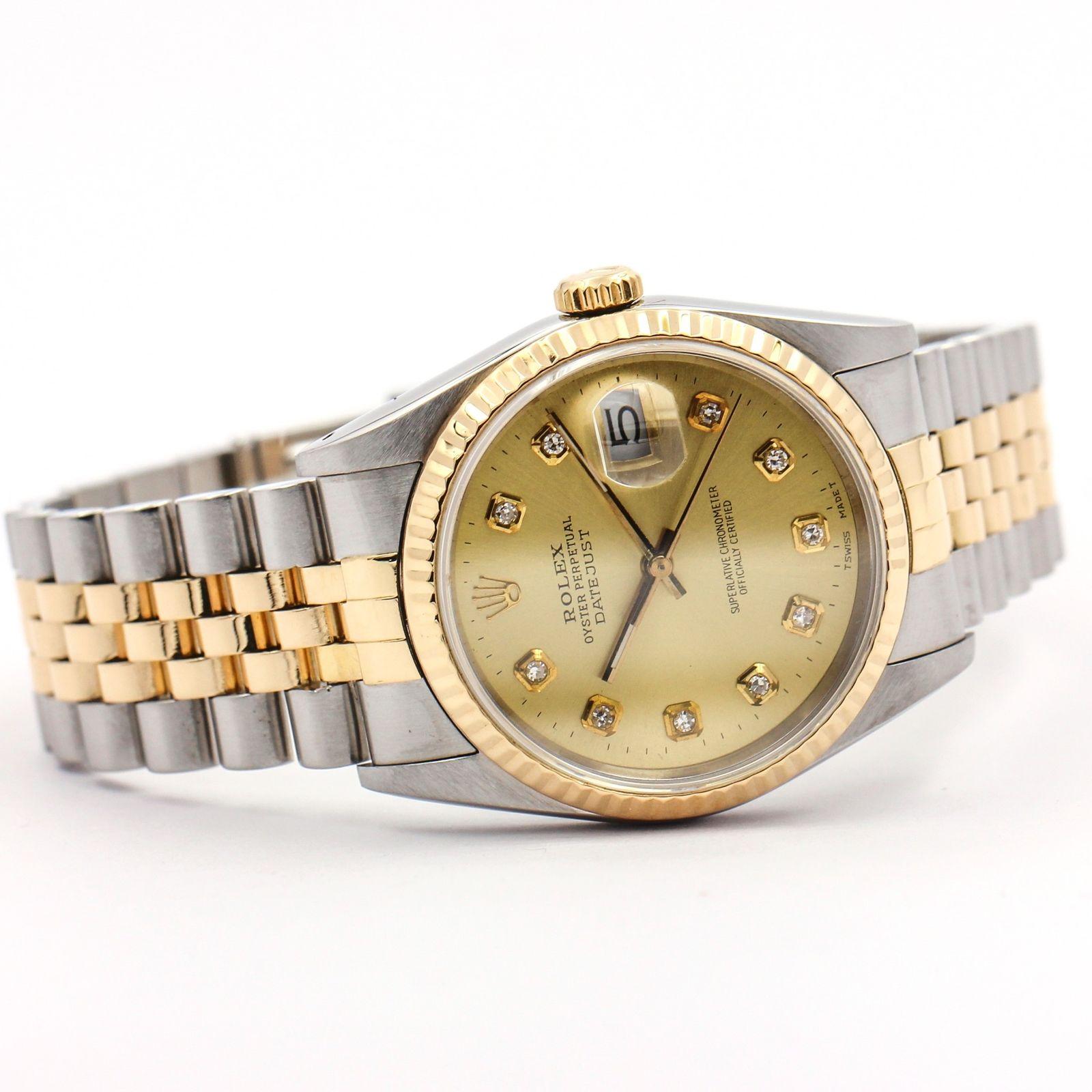 Rolex Datejust 16233 Stainless Steel and 18 Karat Yellow Gold Wristwatch For Sale 1