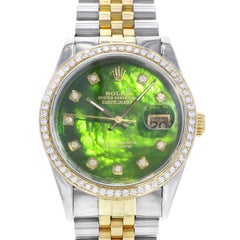 Rolex Datejust 16233 Steel 18K Gold Custom Bezel and Dial Automatic Men's Watch