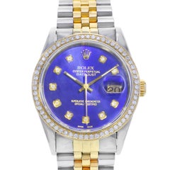 Rolex Datejust 16233 Steel 18K Gold Custom Bezel and Dial Automatic Men's Watch