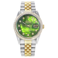 Rolex Datejust 16233 Stahl 18K Gold benutzerdefinierte Lünette und Zifferblatt Automatik Herrenuhr