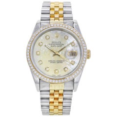 Rolex Datejust 16233 Steel 18K Gold Custom Bezel and Dial Automatic Men’s Watch