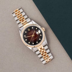 Rolex Datejust 16233 Unisex Yellow Gold & Stainless Steel Vignette' Dial Watch