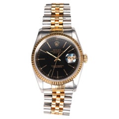Rolex Datejust 16233 Uhr mit schwarzem Zifferblatt Stahl, 1900er