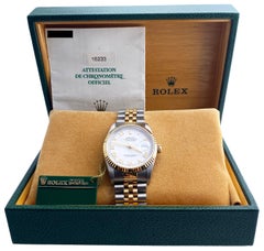 Rolex Datejust 16233 White Dial Mens Watch Box & Papers