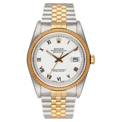 Rolex Datejust 16233 White Dial Two Tone Mens Watch