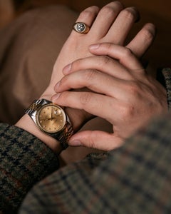 Rolex Datejust 16233G Champagne Diamond Dial C10 Serial YG/SS 1992 Box and Paper