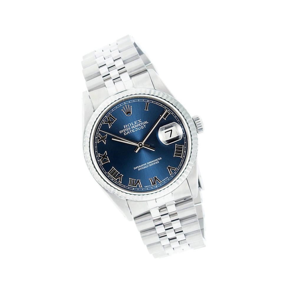Men's Rolex Datejust 16234, Blue Dial, Certified and Warranty