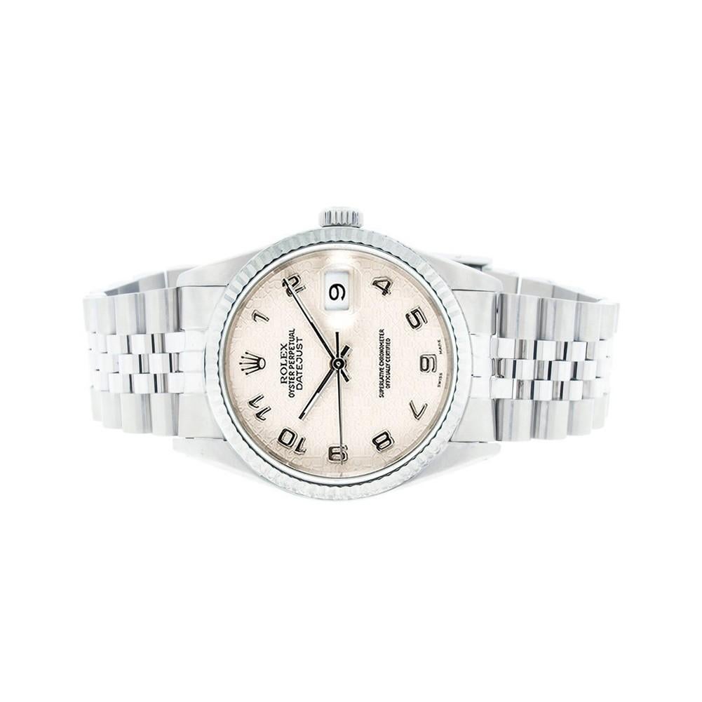 Rolex Datejust 16234, Ivory Dial, Certified and Warranty In Excellent Condition In Miami, FL