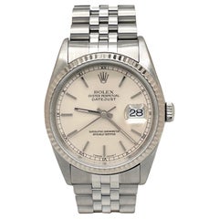 Rolex Datejust 16234 36mm Silver Dial Stainless Steel 18K Gold Bezel Jubilee