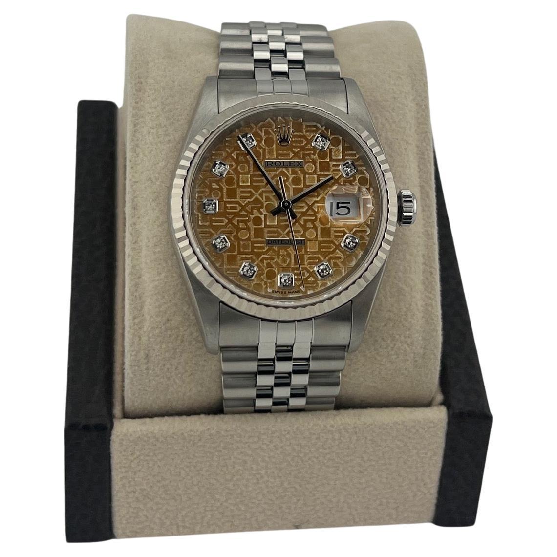 Rolex Datejust 16234 36mm TROPICAL Jubilee Diamant-Zifferblatt 18k Gold Edelstahl im Angebot