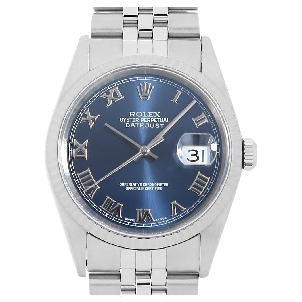 Rolex Datejust 16234 Blue Dial 5 Row Jubilee Bracelet Men's Watch