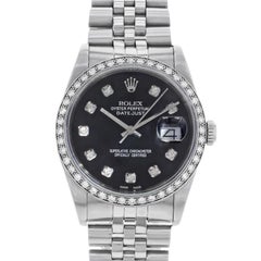 Rolex Datejust 16234 Custom Bezel and Dial 1988 Diamond Automatic Men's Watch