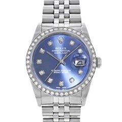 Vintage Rolex Datejust 16234 Custom Bezel and Dial 1988 Diamond Automatic Men’s Watch