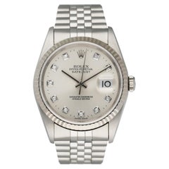 Vintage Rolex Datejust 16234 Diamond Dial Mens Watch